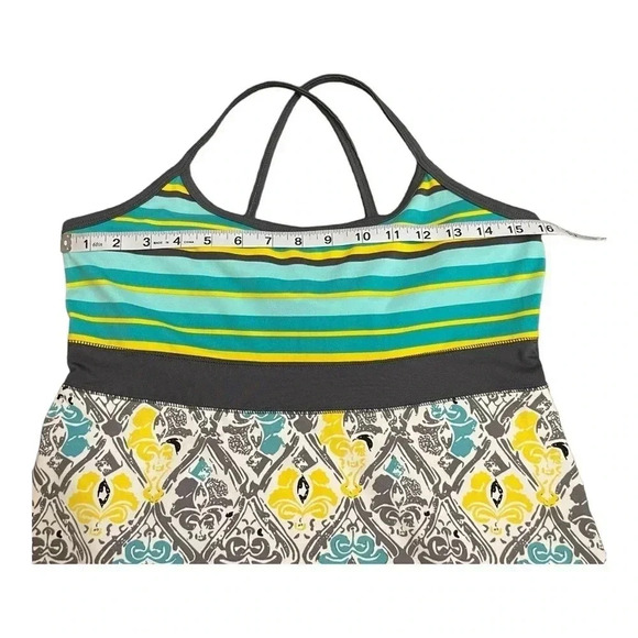 Soybu Yoga Exercise Athletic Dress Yellow Teal Strappy Back Womens size Medium - Picture 11 of 13